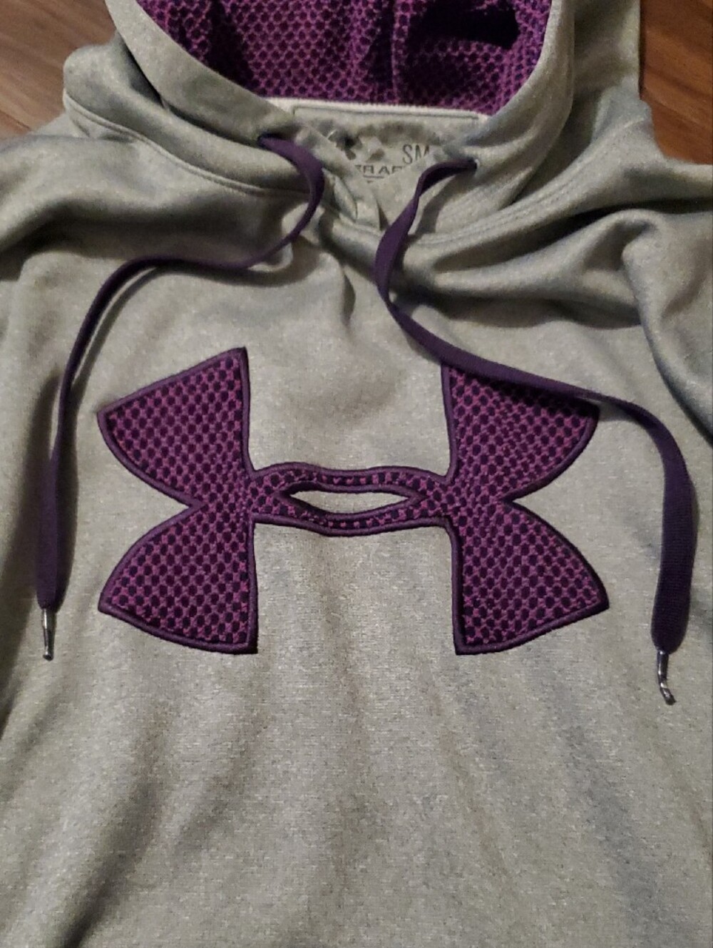 Under Armour Storm Gray Hoodie with Purple Lining - Picture 3 of 8